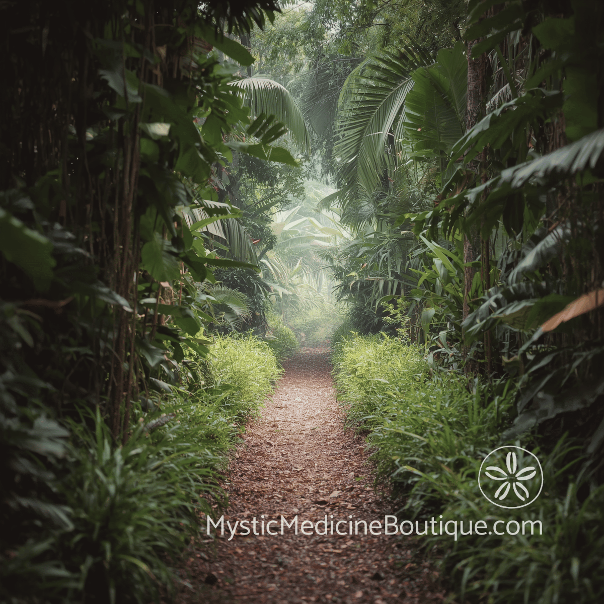 A narrow path winding through lush tropical foliage — evoking the quiet personal choice of stepping away from people-pleasing patterns and moving toward one's own direction