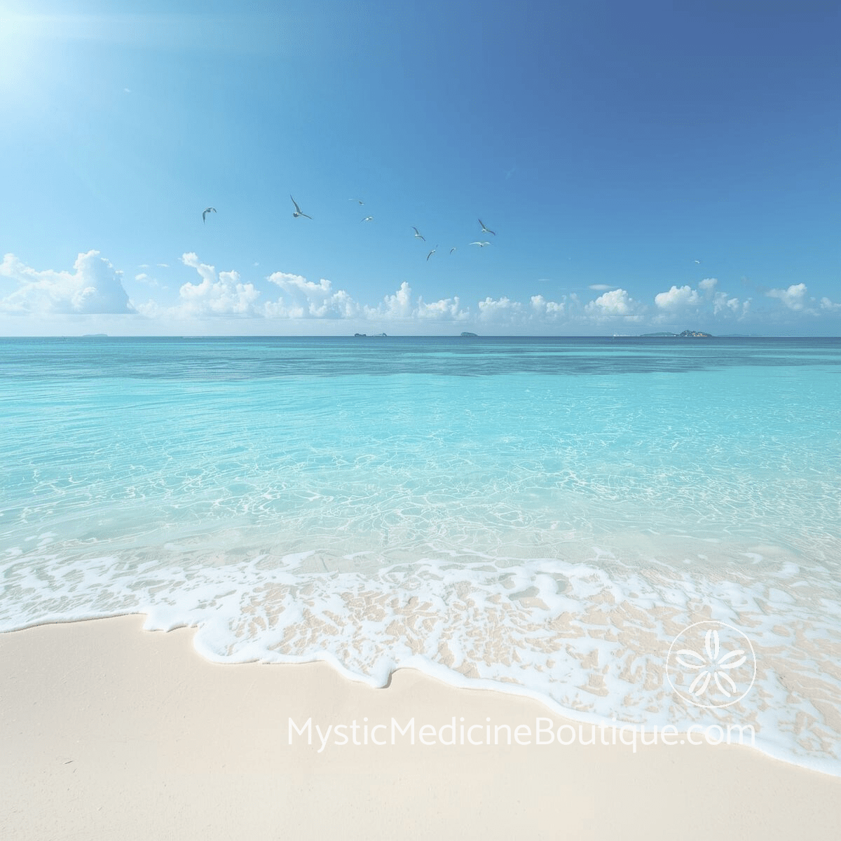 Calm turquoise ocean shoreline representing emotional boundaries and separating your feelings from others' emotions