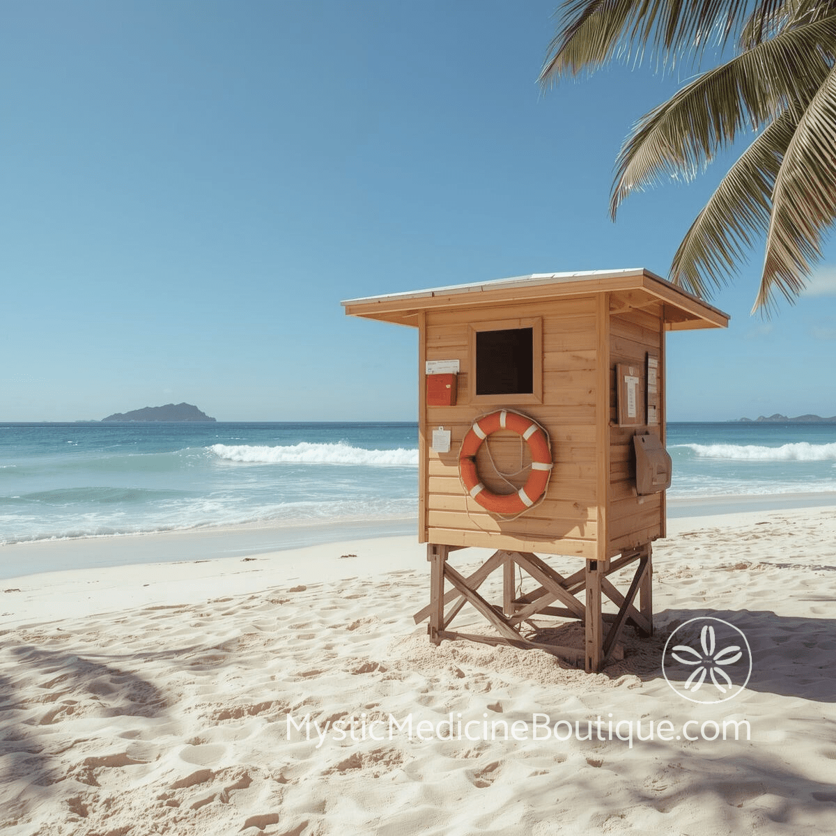 Lifeguard tower on beach representing energy vampire protection toolkit and immediate crisis relief