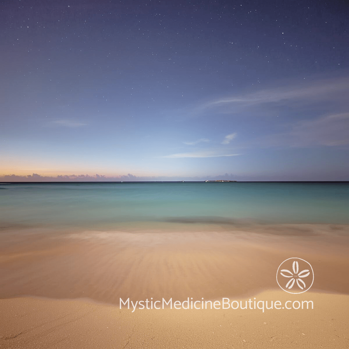 Calm beach at dusk with emerging stars representing evening empath protection routine clearing and releasing absorbed energy before sleep