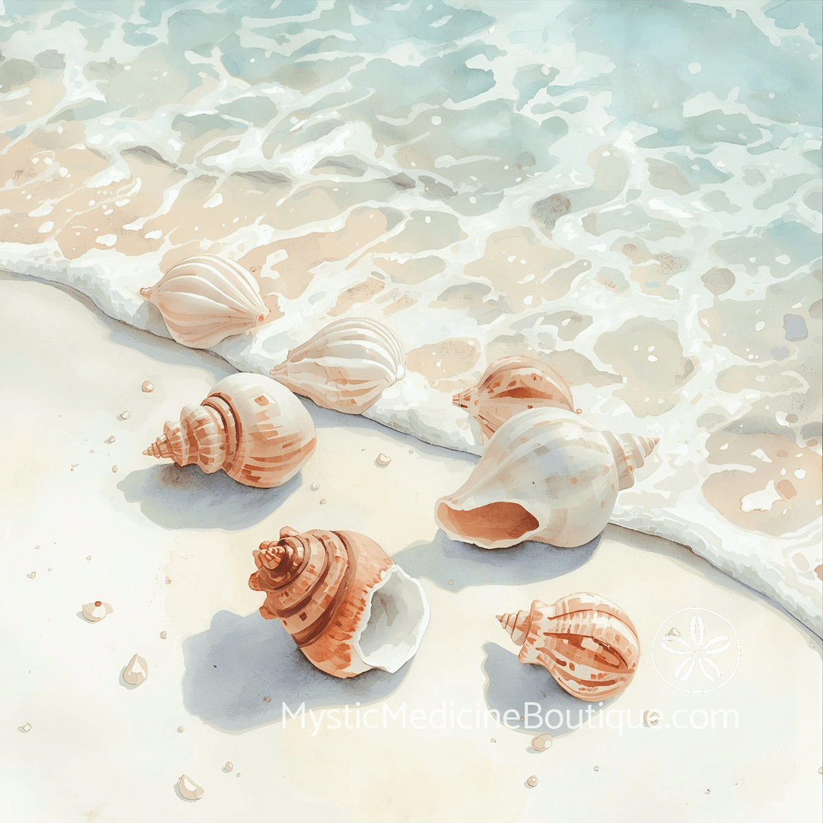 Seashells on beach sand representing navigating spiritual teacher betrayal in seven steps