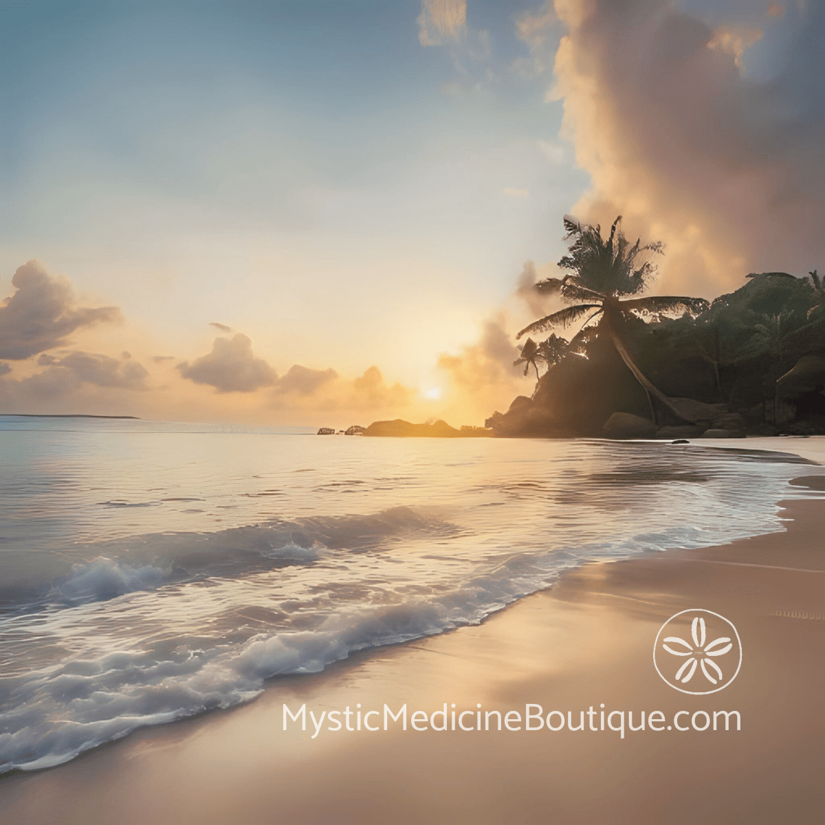Golden sunset over tropical beach representing the transformation and healing passage of spiritual emergency after infidelity discovery