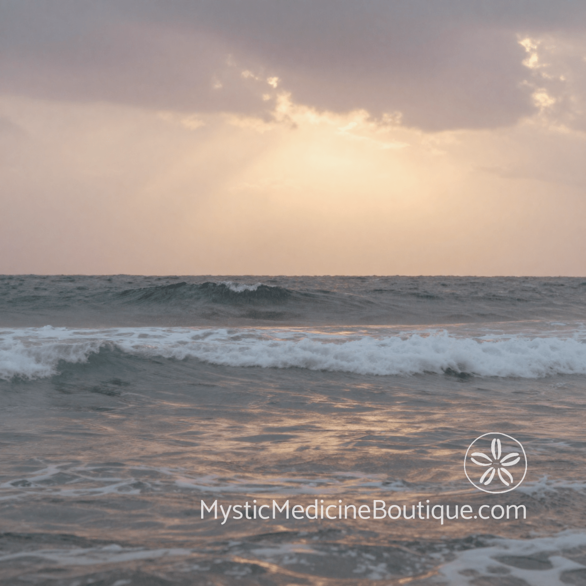 Ocean waves at golden sunset — visual metaphor for grief waves and Reiki energy support for sudden overwhelming loss