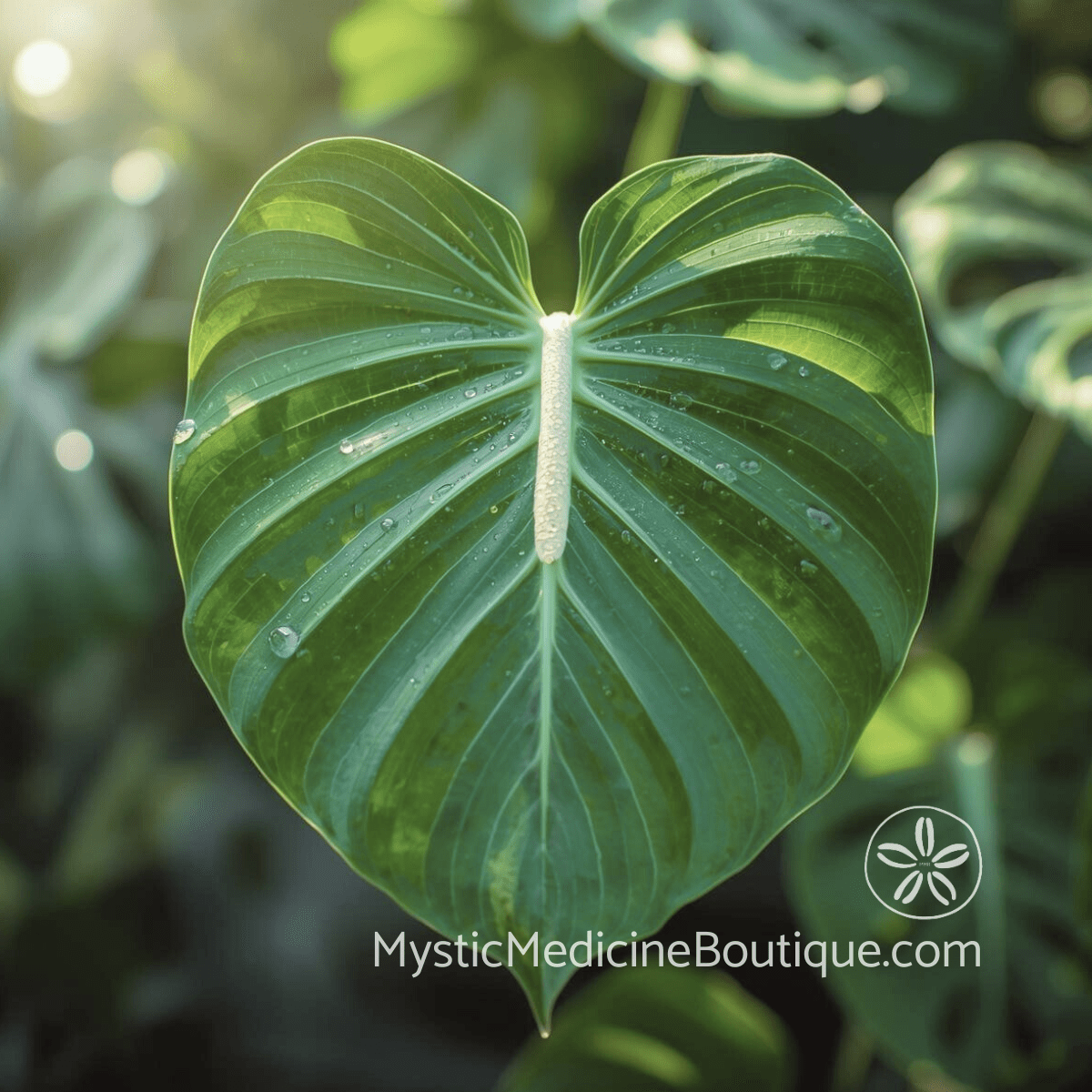 Heart-shaped tropical leaf representing heart chakra opening for self-love and energy healing