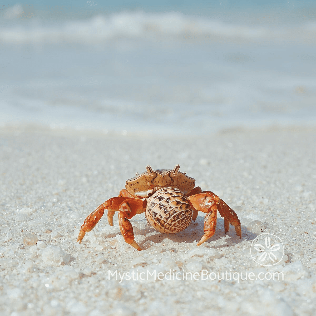 Crab on sandy beach representing energy vampire self-recognition and changing draining relationship patterns