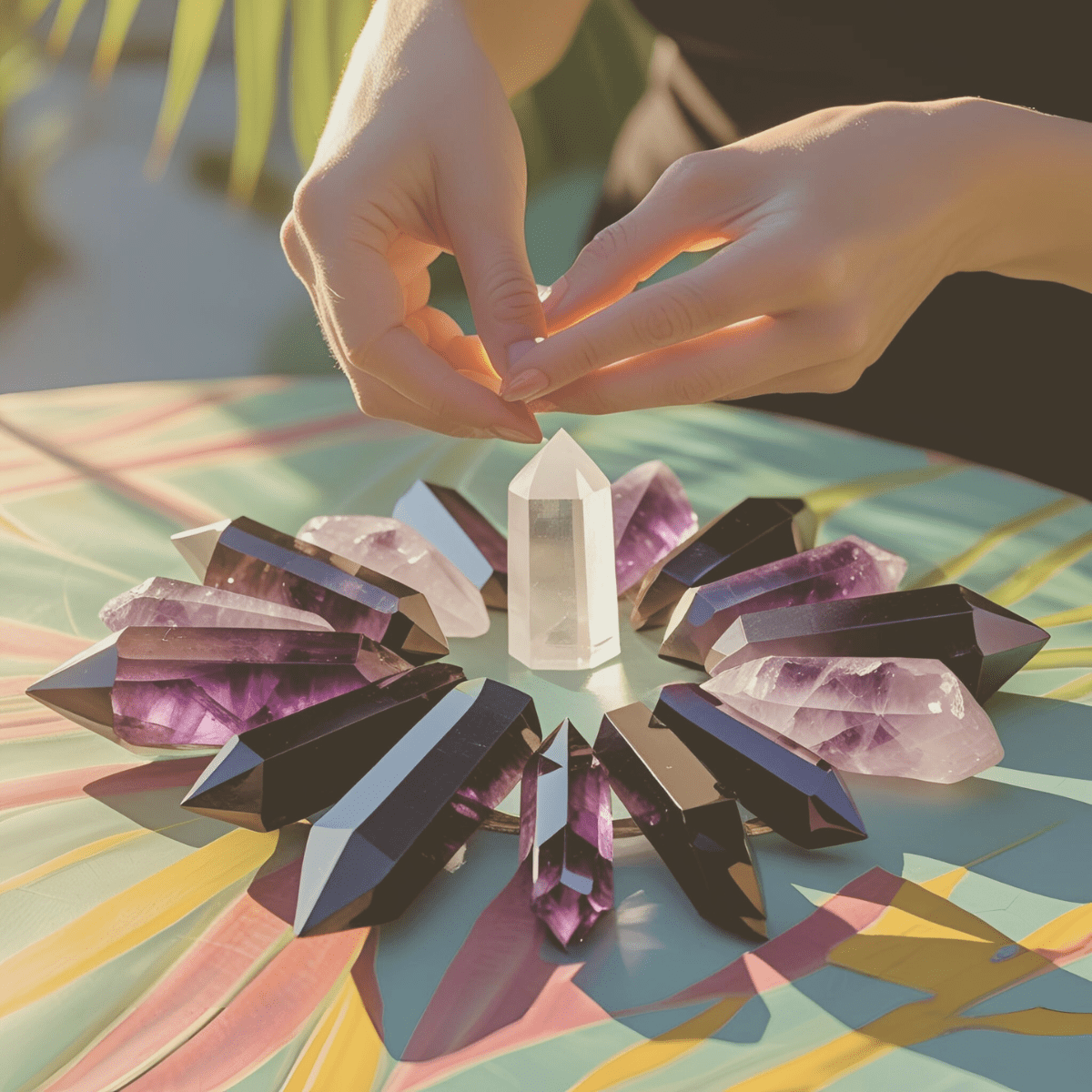 Crystal arrangement representing spiritual boundaries and why empaths and spiritually sensitive people struggle to protect their energy
