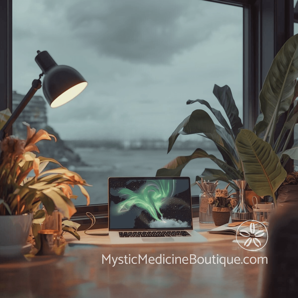 Moody office desk at dusk representing workplace energy vampires and professional protection strategies for draining colleagues and bosses