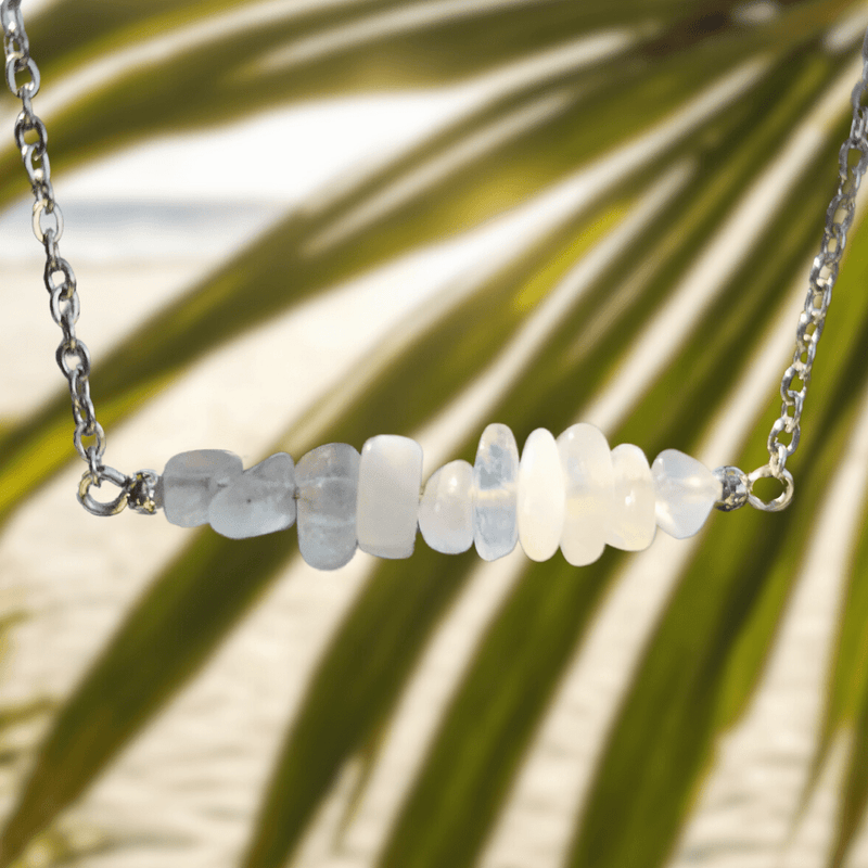 Moonstone crystal necklace for intuitive spiritual journey and inner wisdom