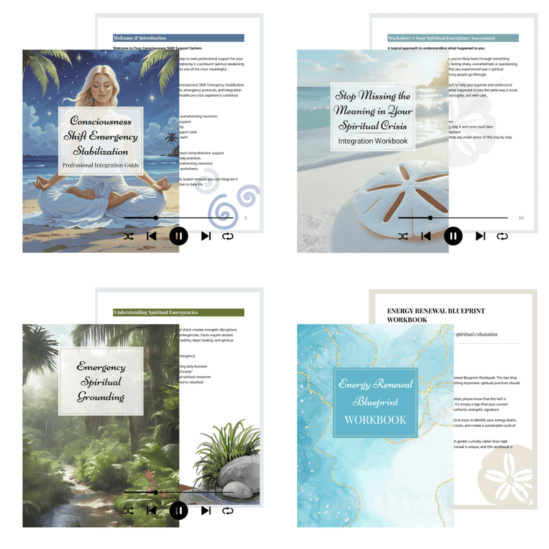 Spiritual Emergency First Aid Kit professional crisis response system with consciousness shift stabilization meditation and workbooks by RN Reiki Master