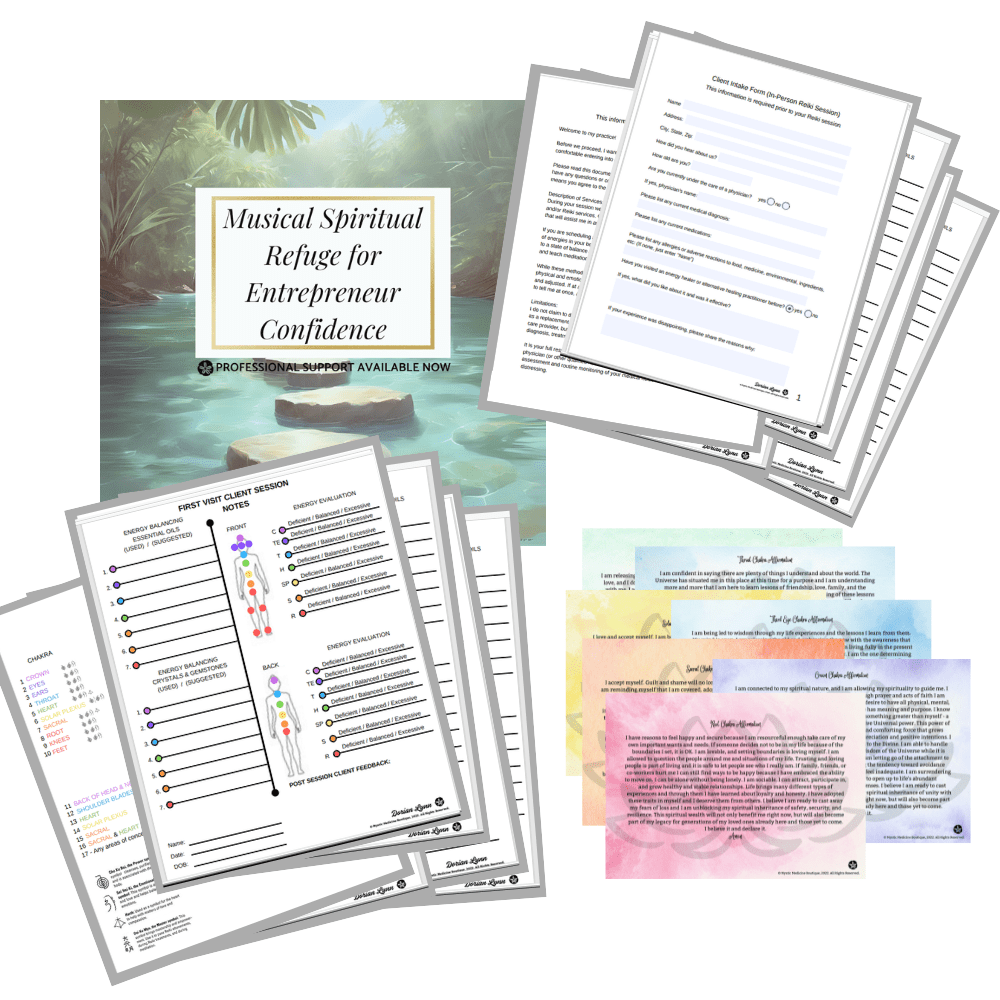Reiki Practitioner Confidence Bundle: Forms, Healing Cards & Entrepreneur Confidence Audio - Mystic Medicine Boutique