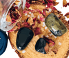 Detail of Psychic protection crystals for spiritual warfare and energy shielding